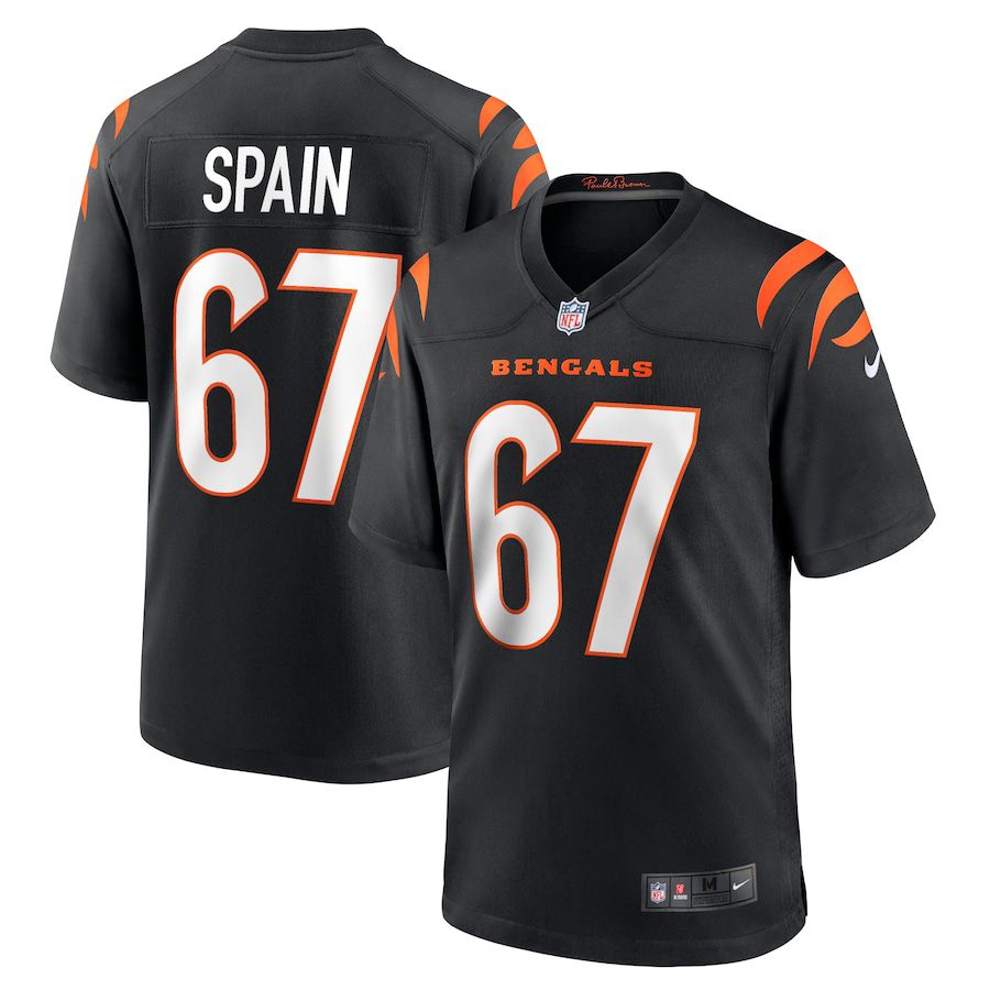 Men Cincinnati Bengals #67 Quinton Spain Nike Black Game NFL Jersey